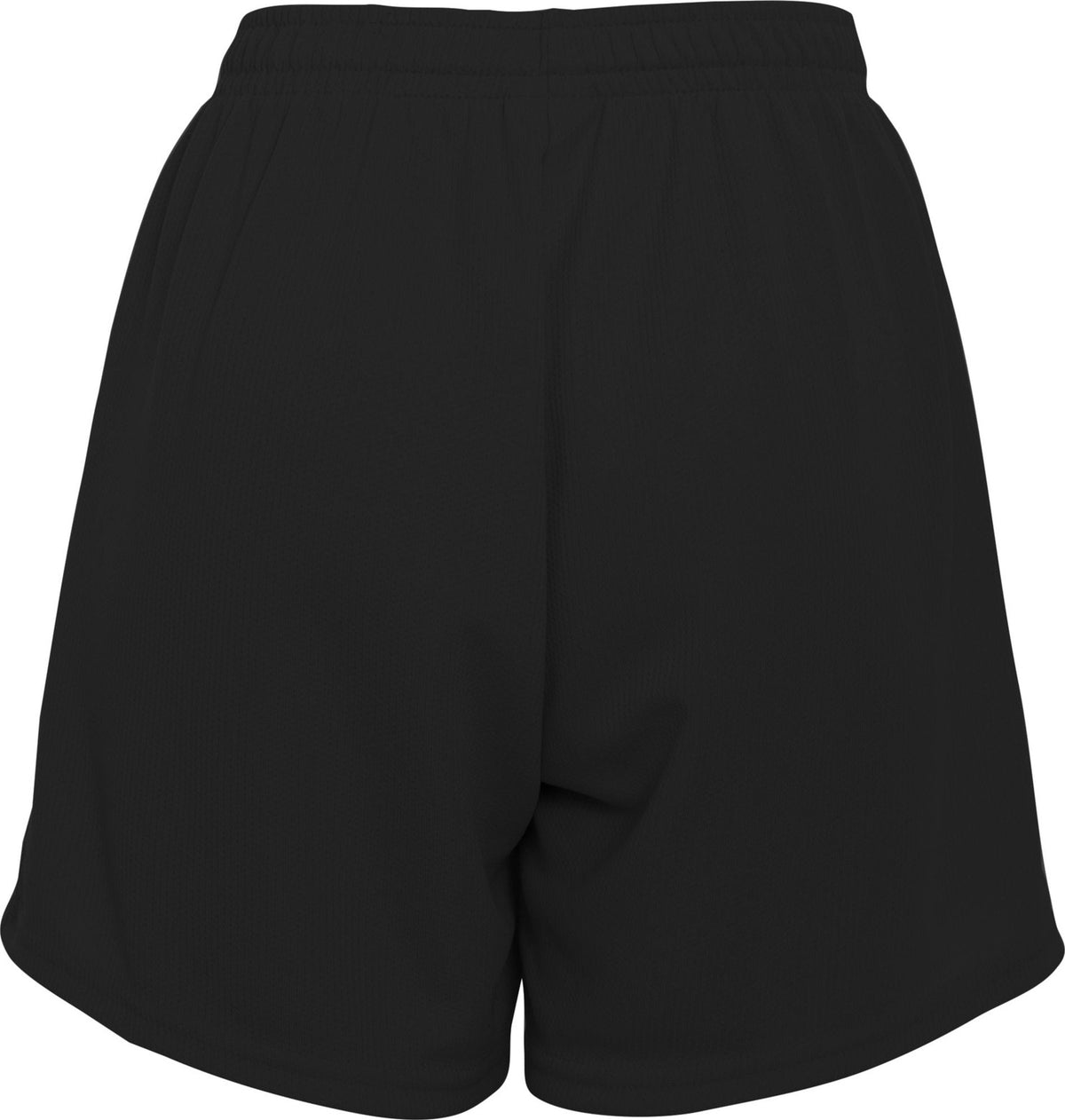 Rear View of BLACK LADIES WICKING MESH SHORT