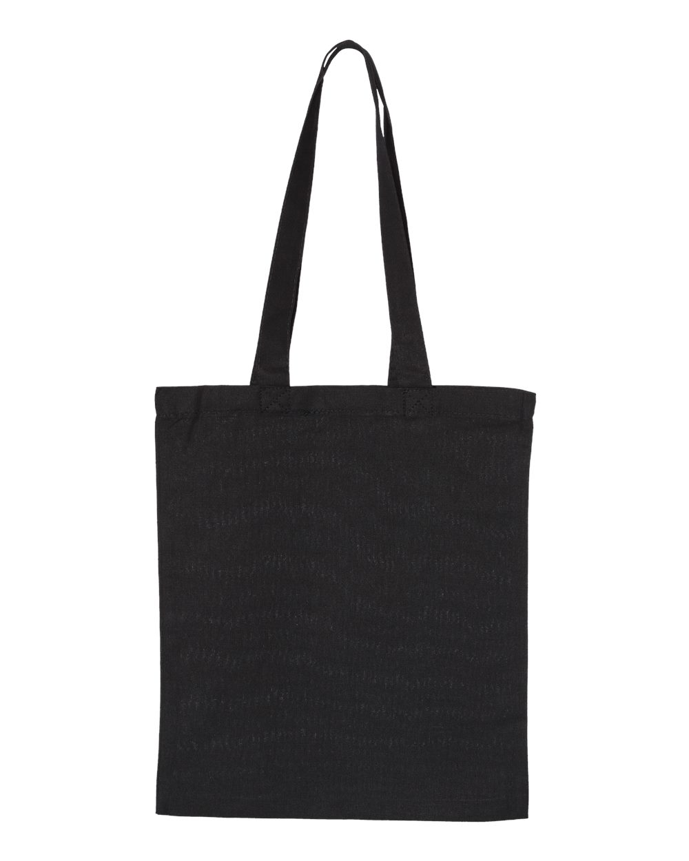 Front View of Black Large Canvas Tote - OAD117