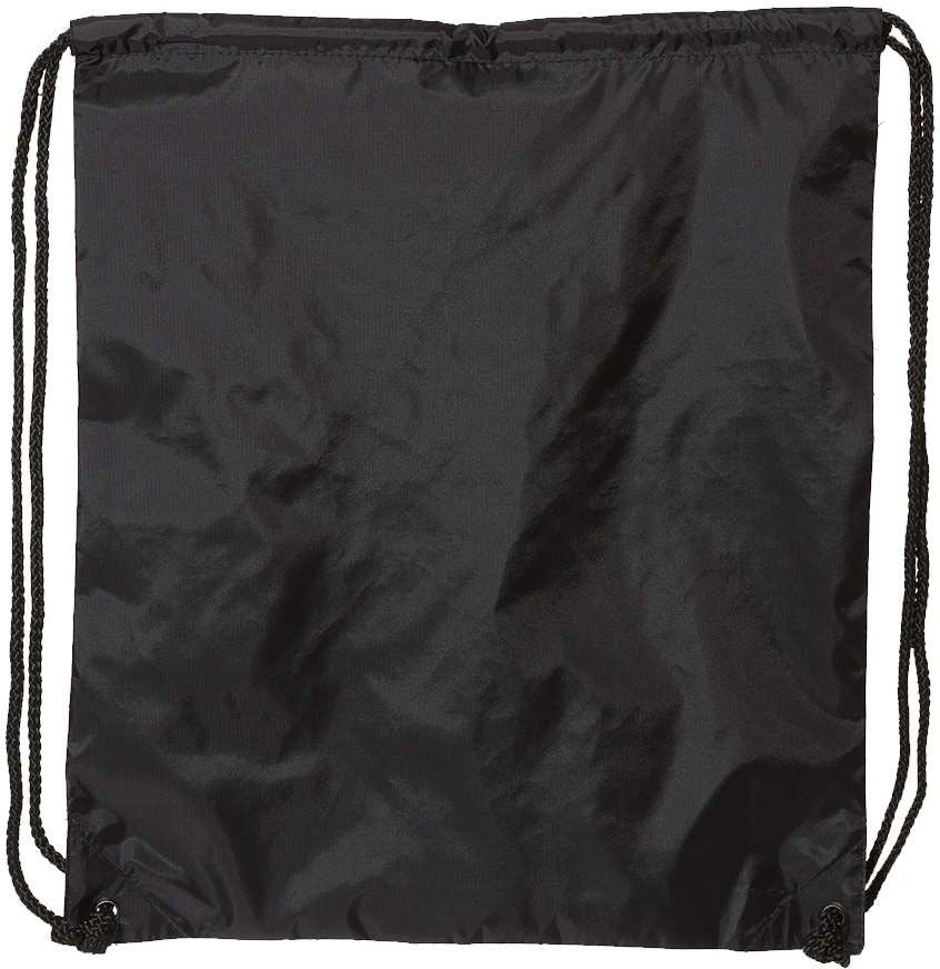 Front View of Black Large Drawstring Pack with DUROcord - 8882