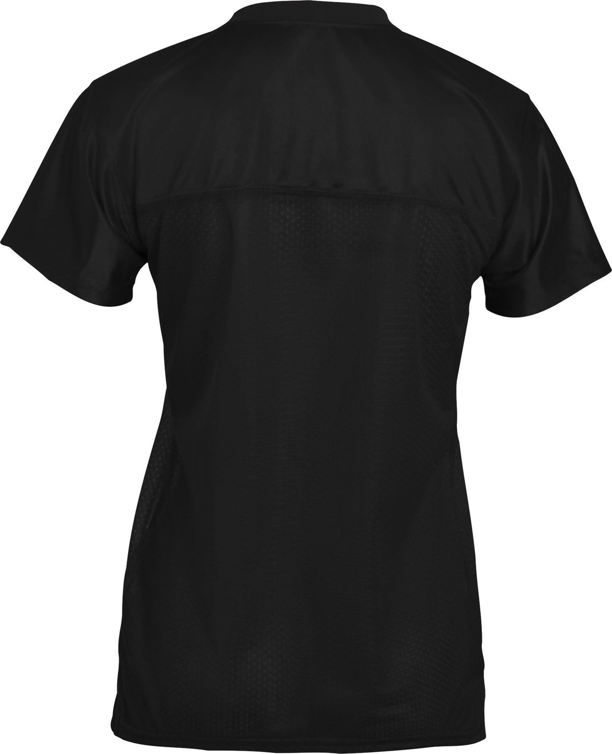 Rear View of BLACK LDS JR FIT REPLICA FOOTBALL T