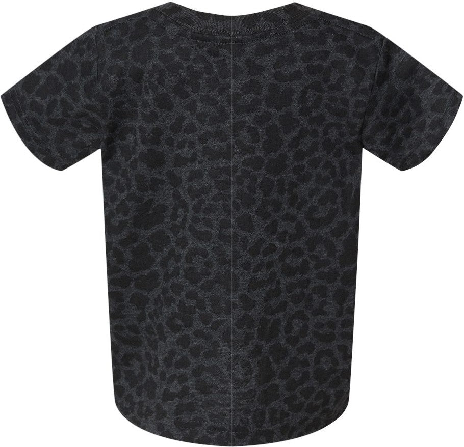 Front View of Black Leopard Infant Fine Jersey Tee - 3322