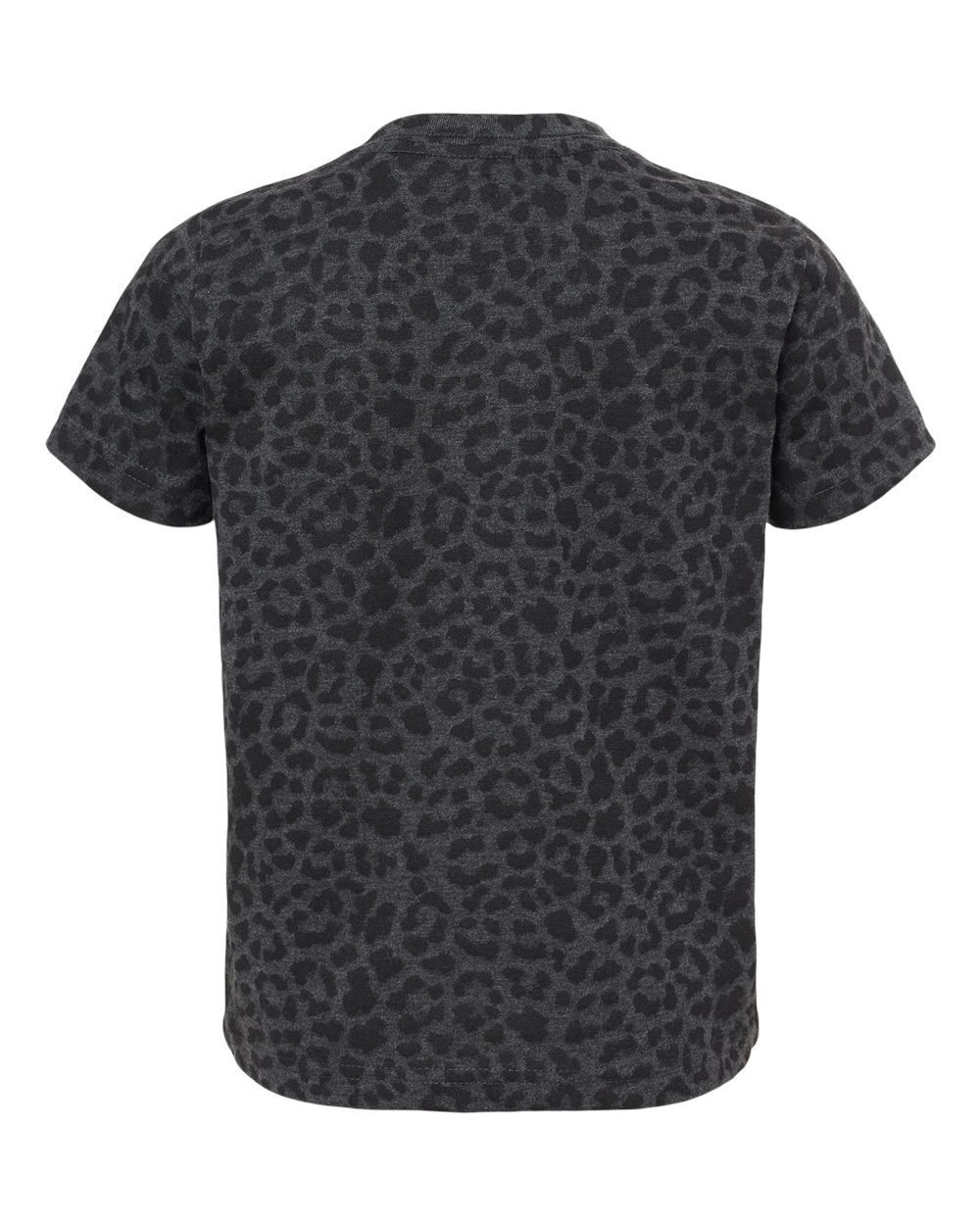 Front View of Black Leopard Toddler Fine Jersey Tee - 3321