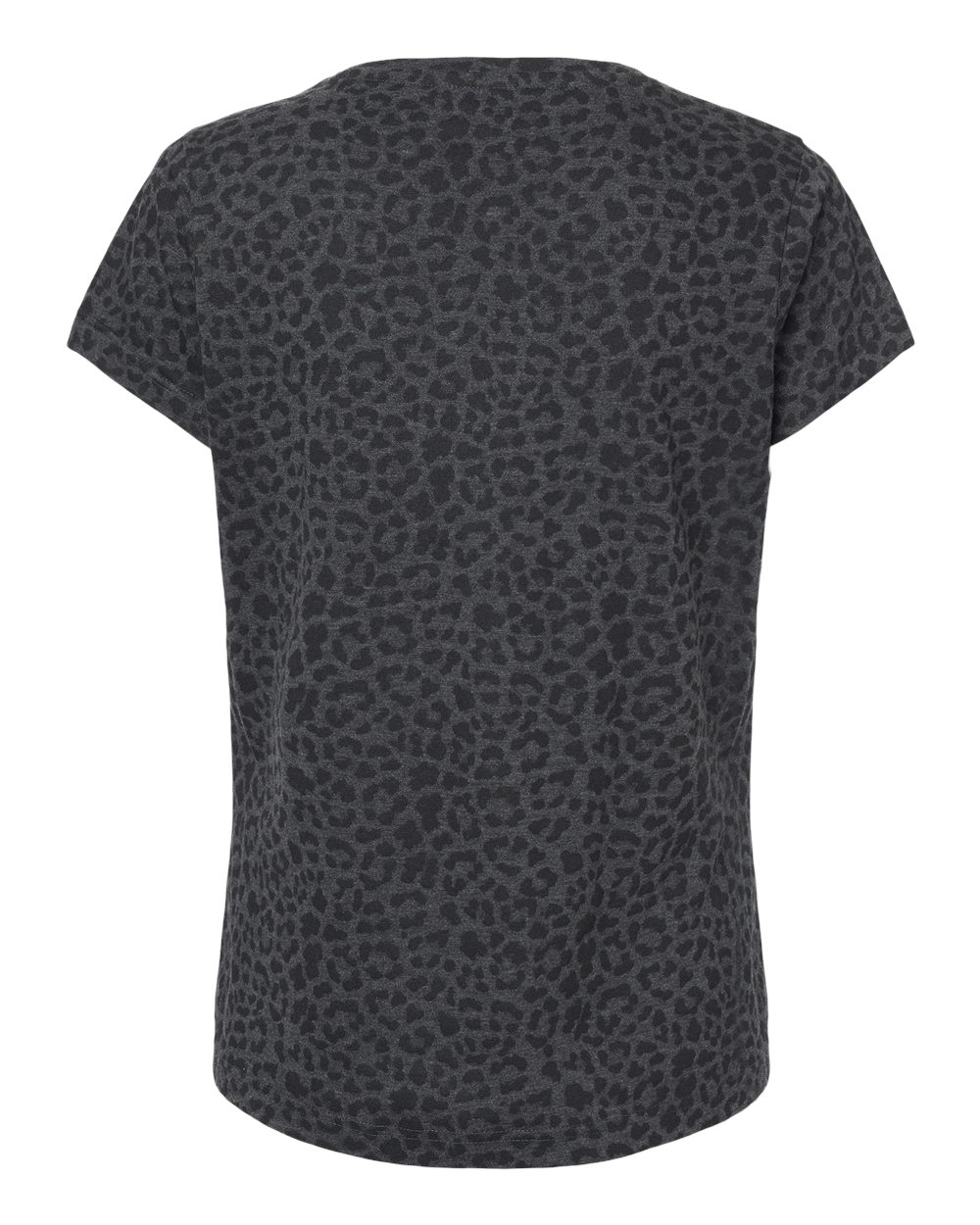 Front View of Black Leopard Women's Fine Jersey Tee - 3516