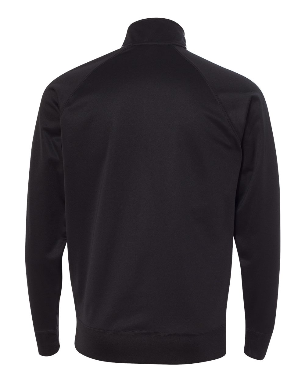 Front View of Black Lightweight Poly-Tech Full-Zip Track Jacket - EXP70PTZ