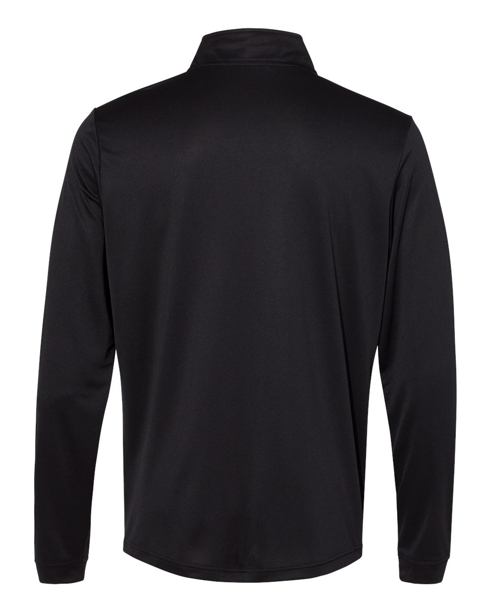 Front View of Black Lightweight Quarter-Zip Pullover - A401
