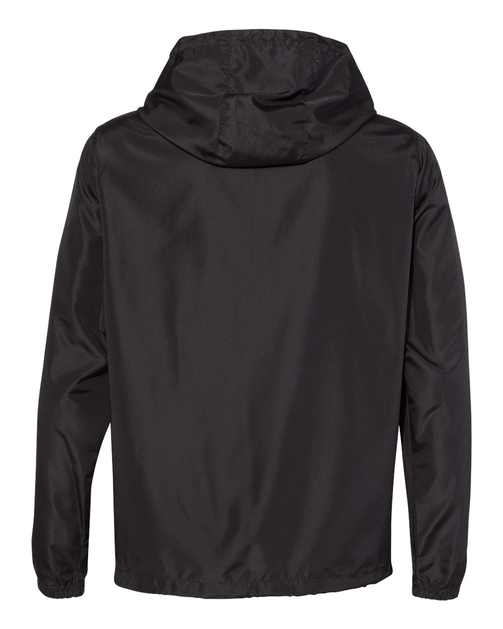 Front View of Black Lightweight Quarter-Zip Windbreaker Pullover Jacket - EXP54LWP