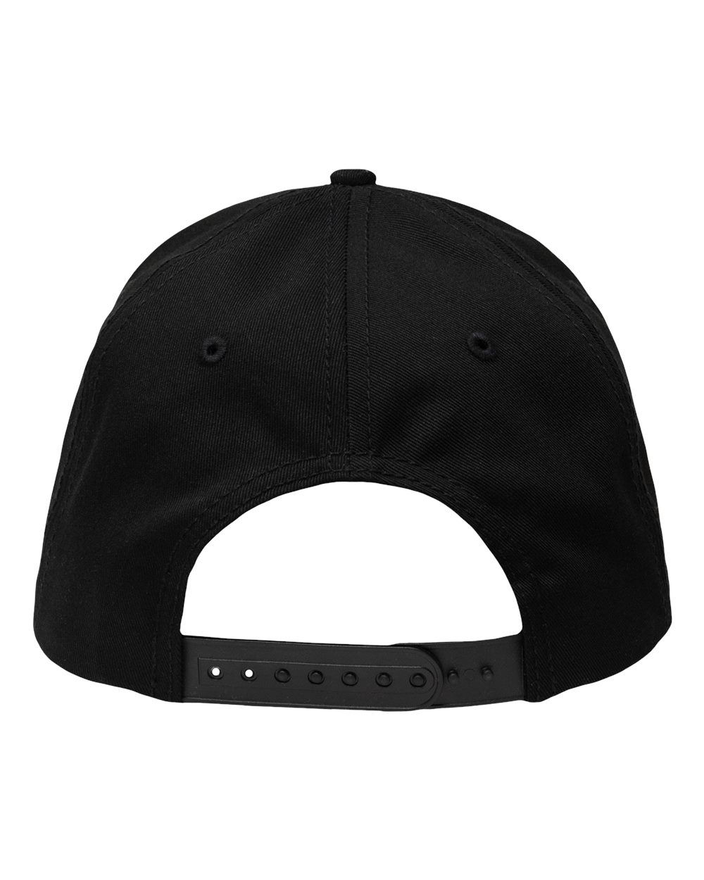 Front View of Black Lo-Pro Solid Back Traditional Trucker Cap - SP1400