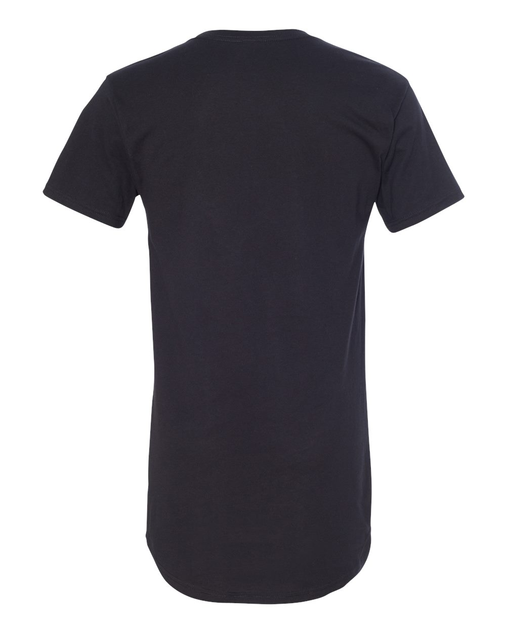 Rear View of Black Long Body Urban Tee - 3006