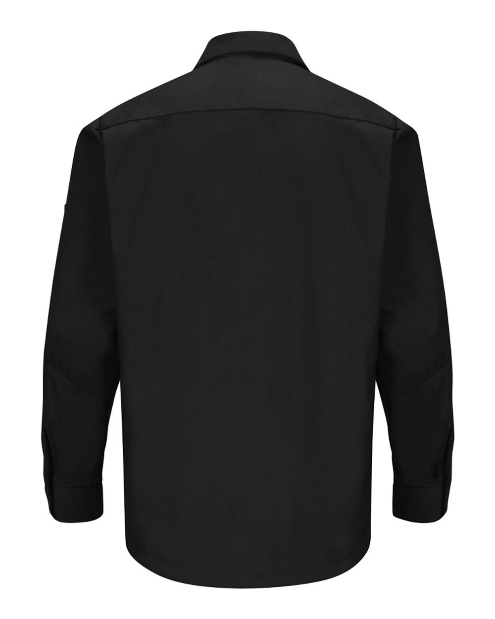 Front View of Black Long Sleeve Automotive Crew Shirt - SY10