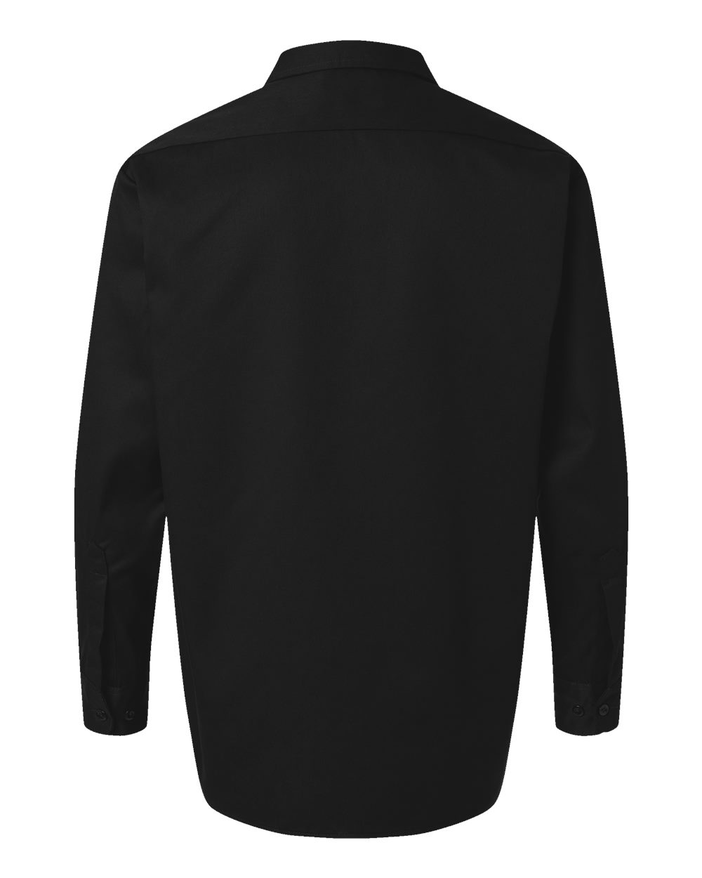 Front View of Black Long Sleeve Work Shirt - Tall Sizes - 5574T