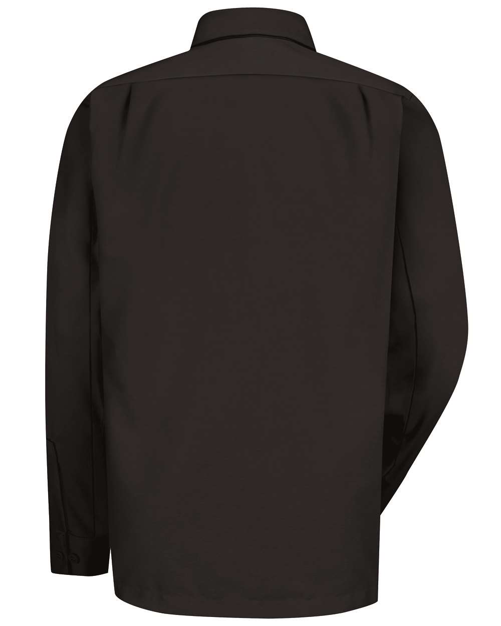 Front View of Black Long Sleeve Work Shirt - WS10