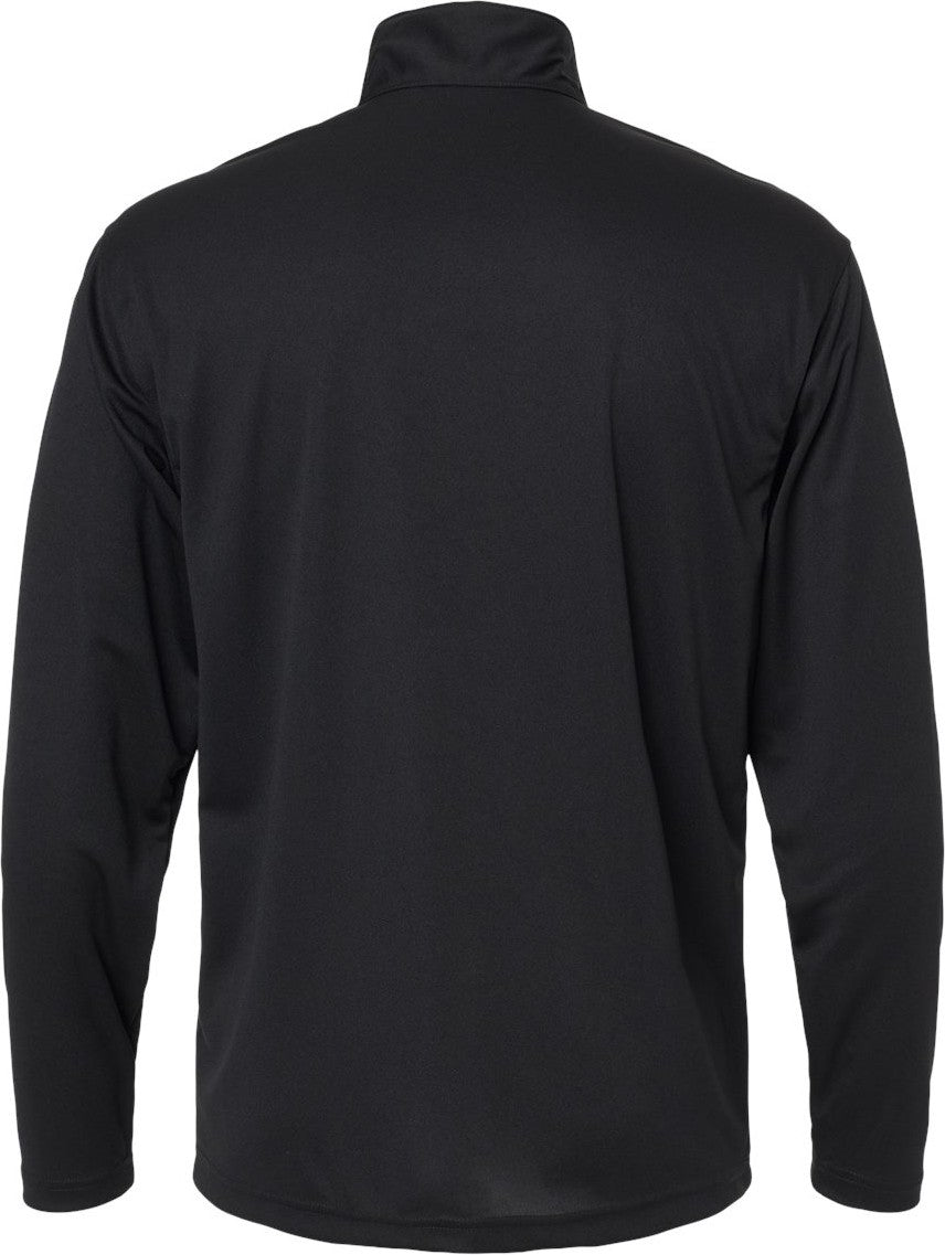 Front View of Black Malibu Performance Quarter-Zip Pullover - 350