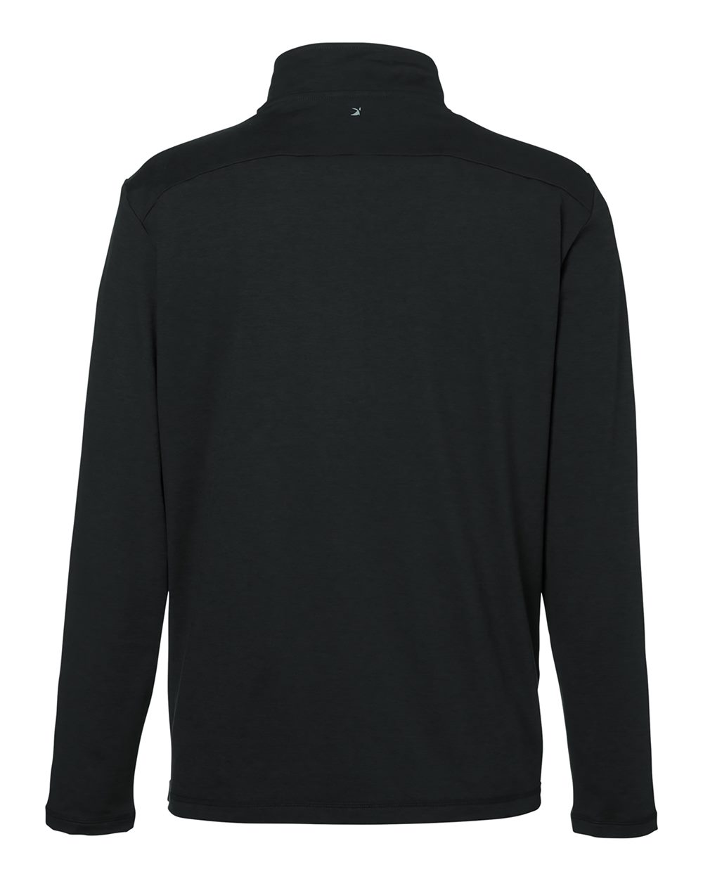 Rear View of Black Marble Marbled Jersey Fairway Quarter-Zip Pullover - MDP1772
