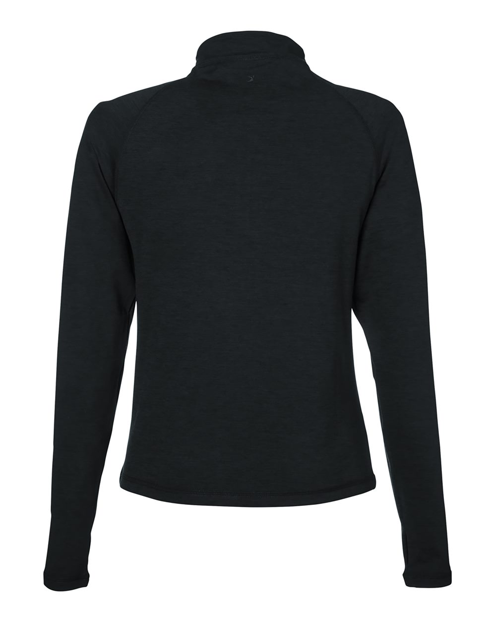 Rear View of Black Marble Women's Marbled Jersey Fairway Quarter-Zip Pullover - PDP8023