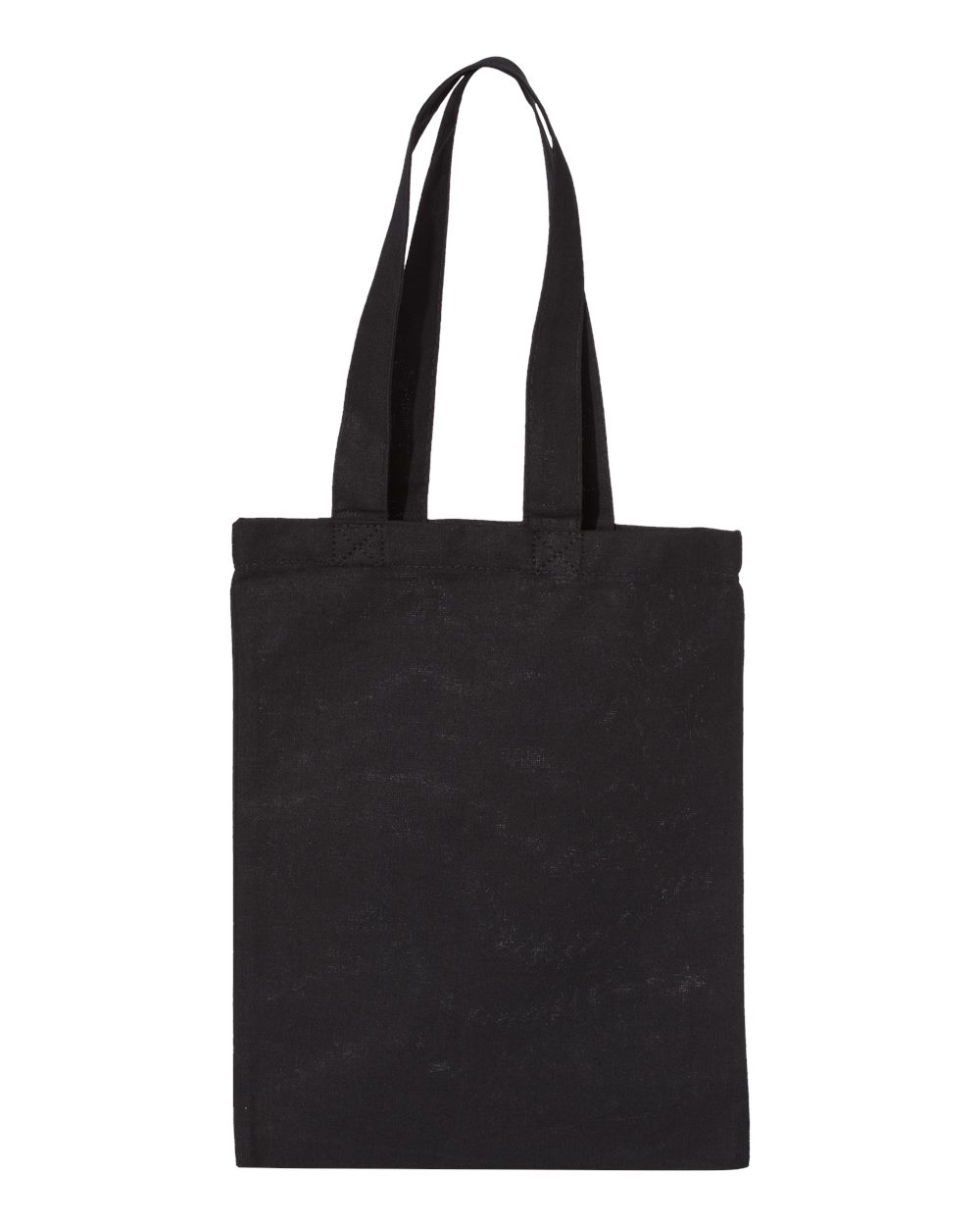 Front View of Black Medium Canvas Tote - OAD116