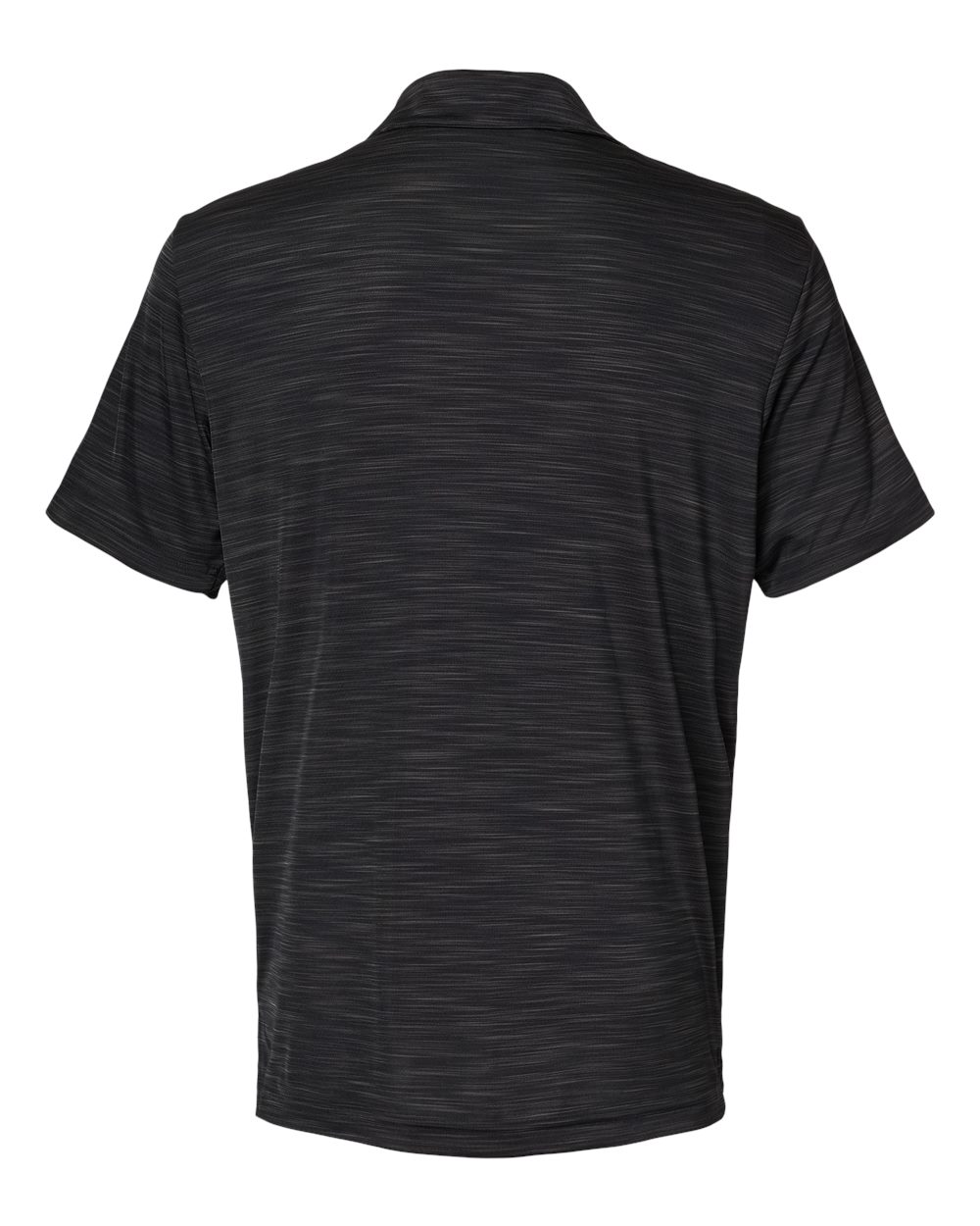 Front View of Black Melange Mélange Polo - A402