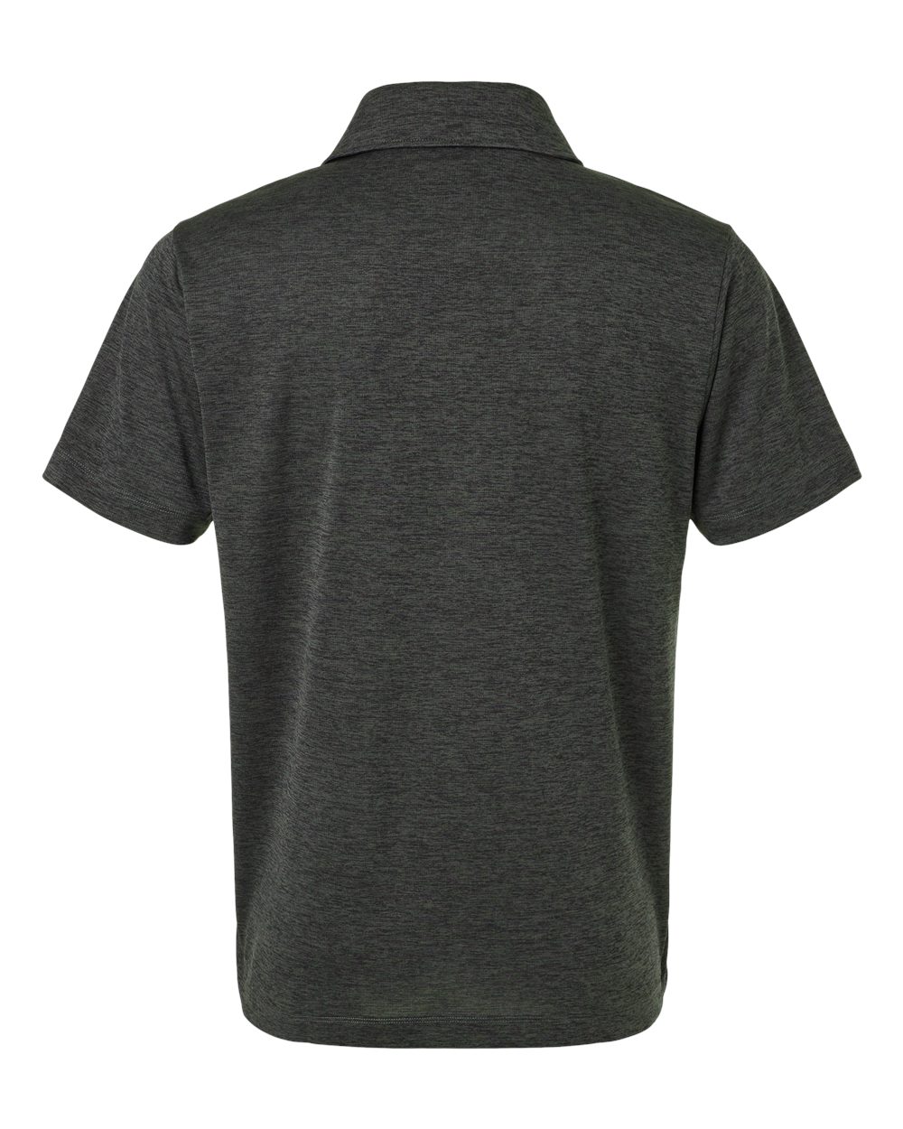 Front View of Black Melange Performance Mélange Polo - 4HM00