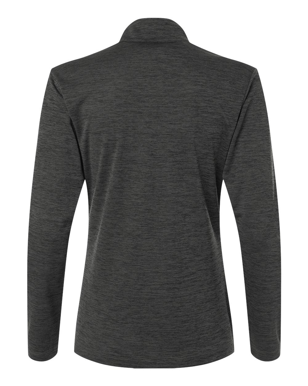 Rear View of Black Melange Women's Pro-Lock Performance Mélange Quarter-Zip Pullover - 4HM70L plain