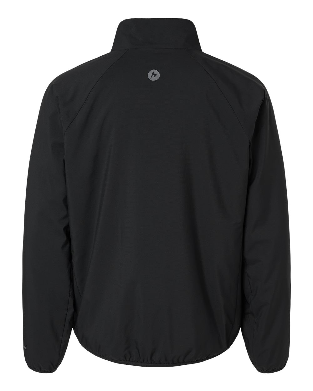 Rear View of Black Men's Aerothermal Softshell Quarter-Zip Pullover - M16218 plain