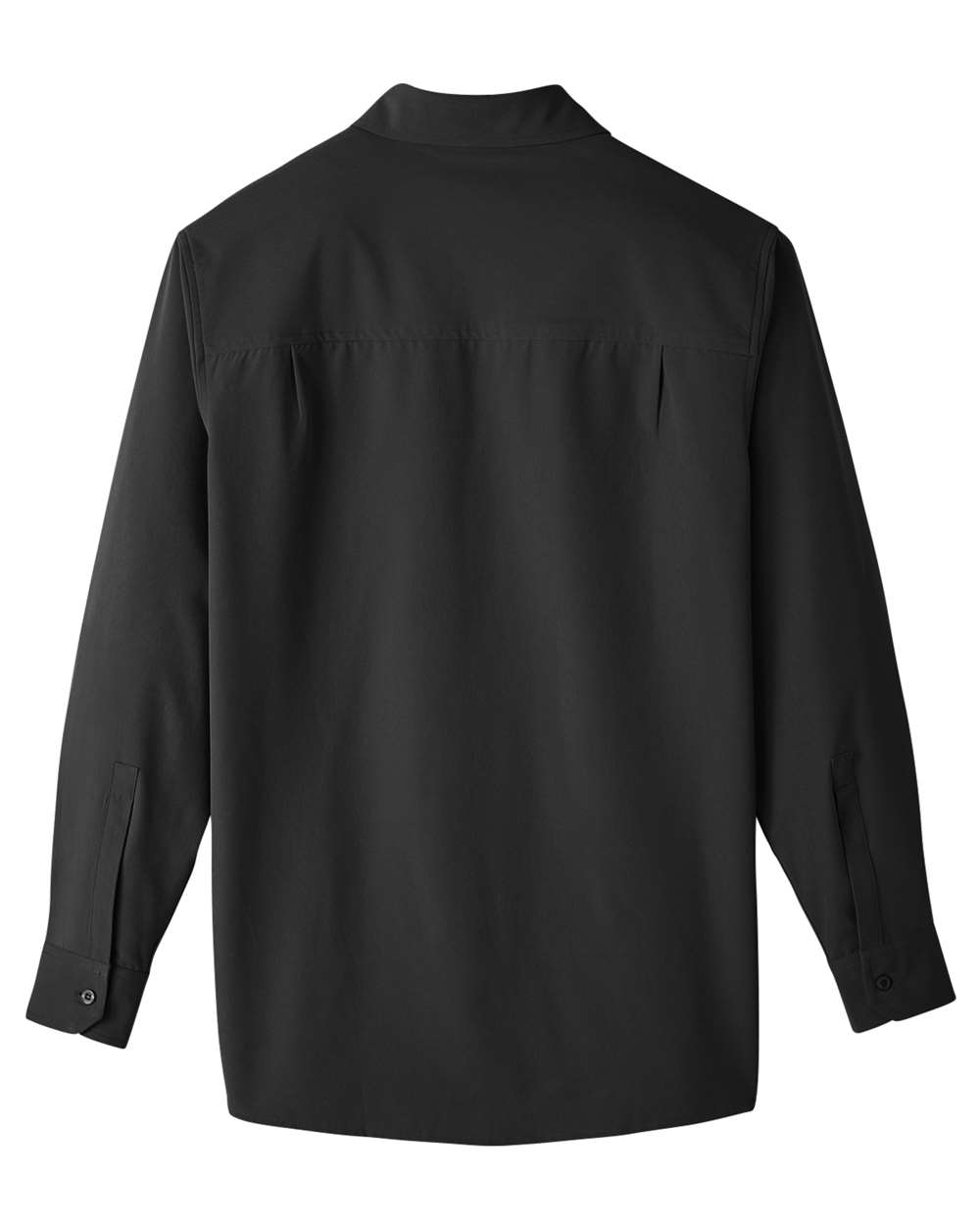 Rear View of Black Men&#39;s Bradley Performance Woven Shirt - UC500