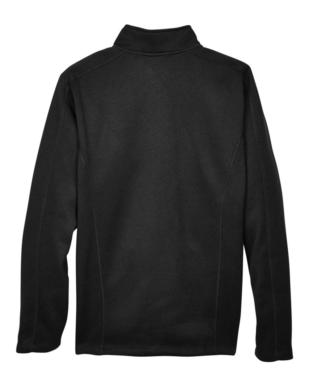Front View of Black Men's Bristol Full-Zip Sweater Fleece Jacket - DG793