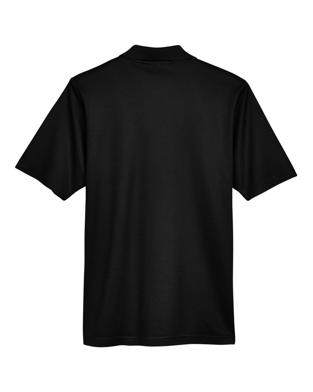 Front View of Black Men's CrownLux Performance® Plaited Polo - DG20