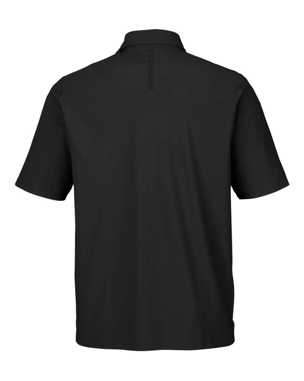 Front View of Black Men's CrownLux Performance® Windsor Welded Polo - DG110