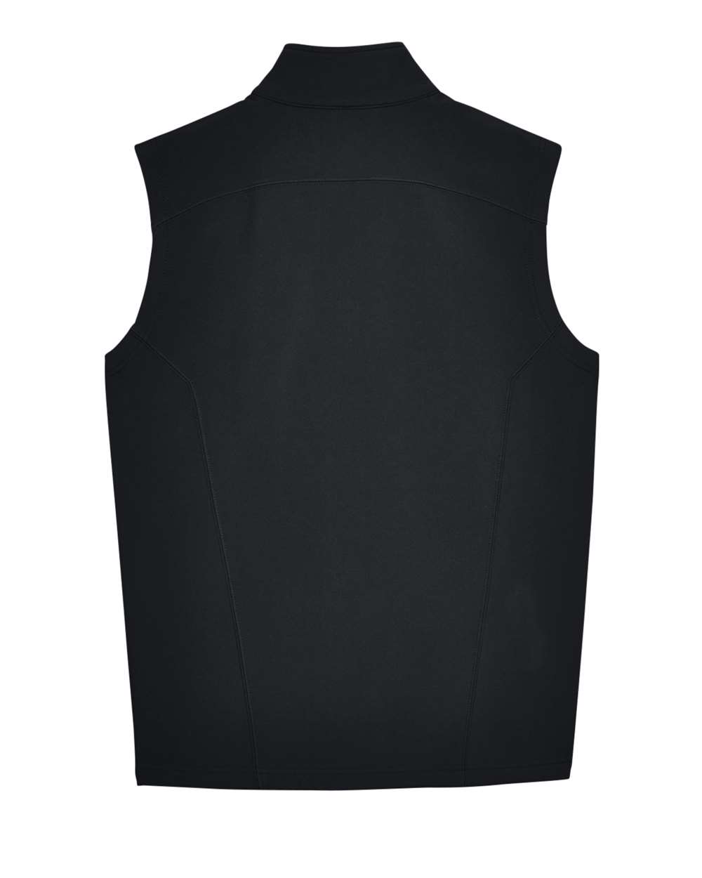 Rear View of Black Men&#39;s Cruise Two-Layer Fleece Bonded Soft Shell Vest - CE701