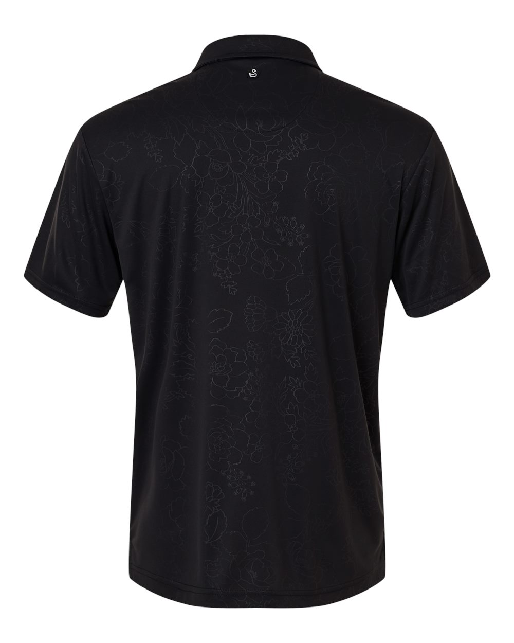 Rear View of Black Men's Ehrman Polo - SW5100 plain