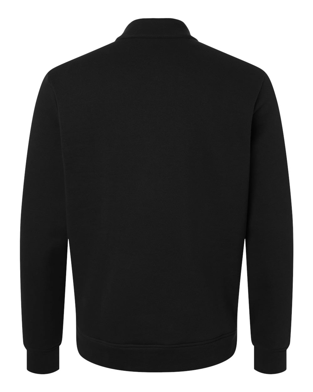 Rear View of Black Men's Elevated Fleece Quarter-Zip Pullover - A721 plain