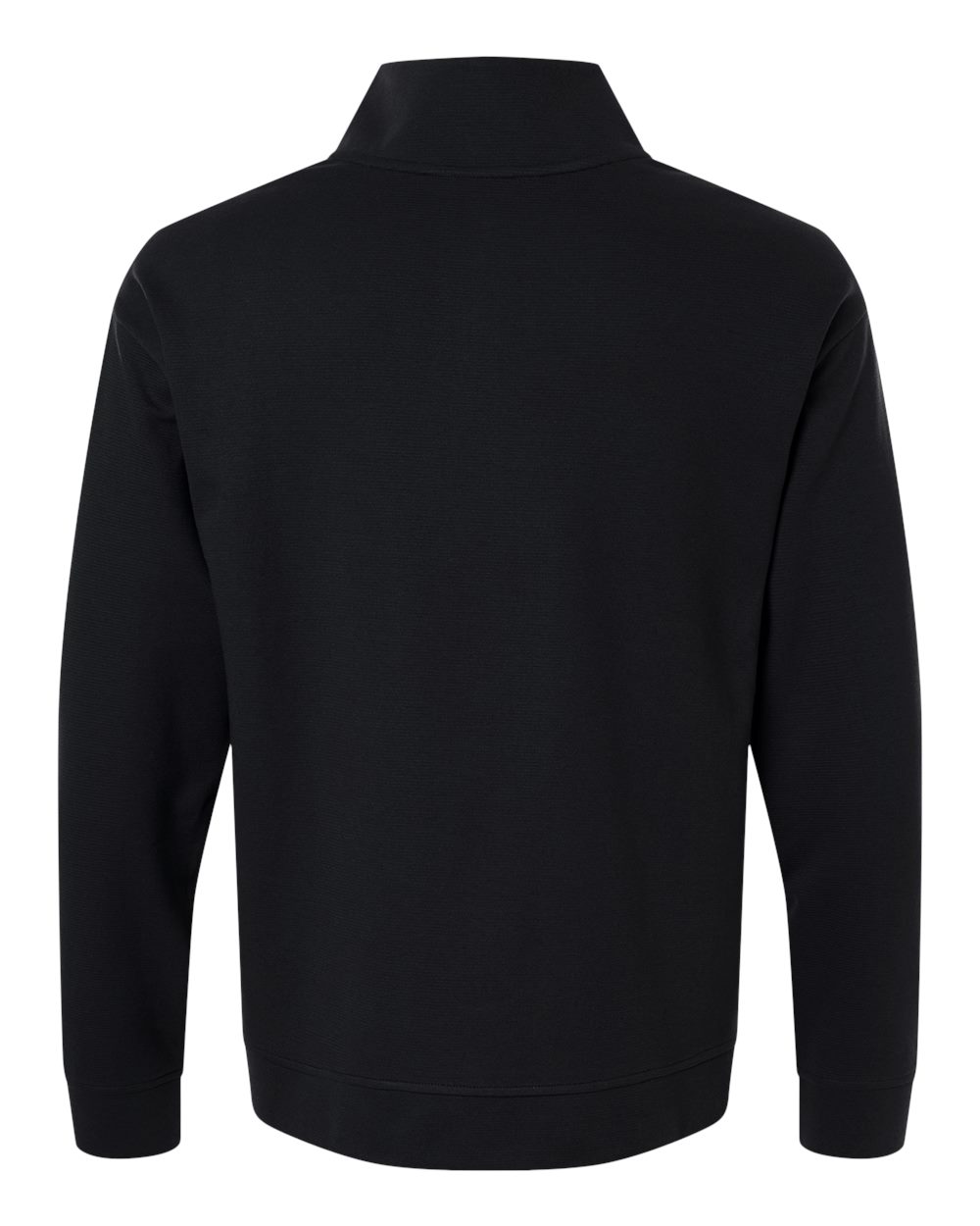 Rear View of Black Men's Mantra Half-Zip Ottoman Pullover - NE220 plain