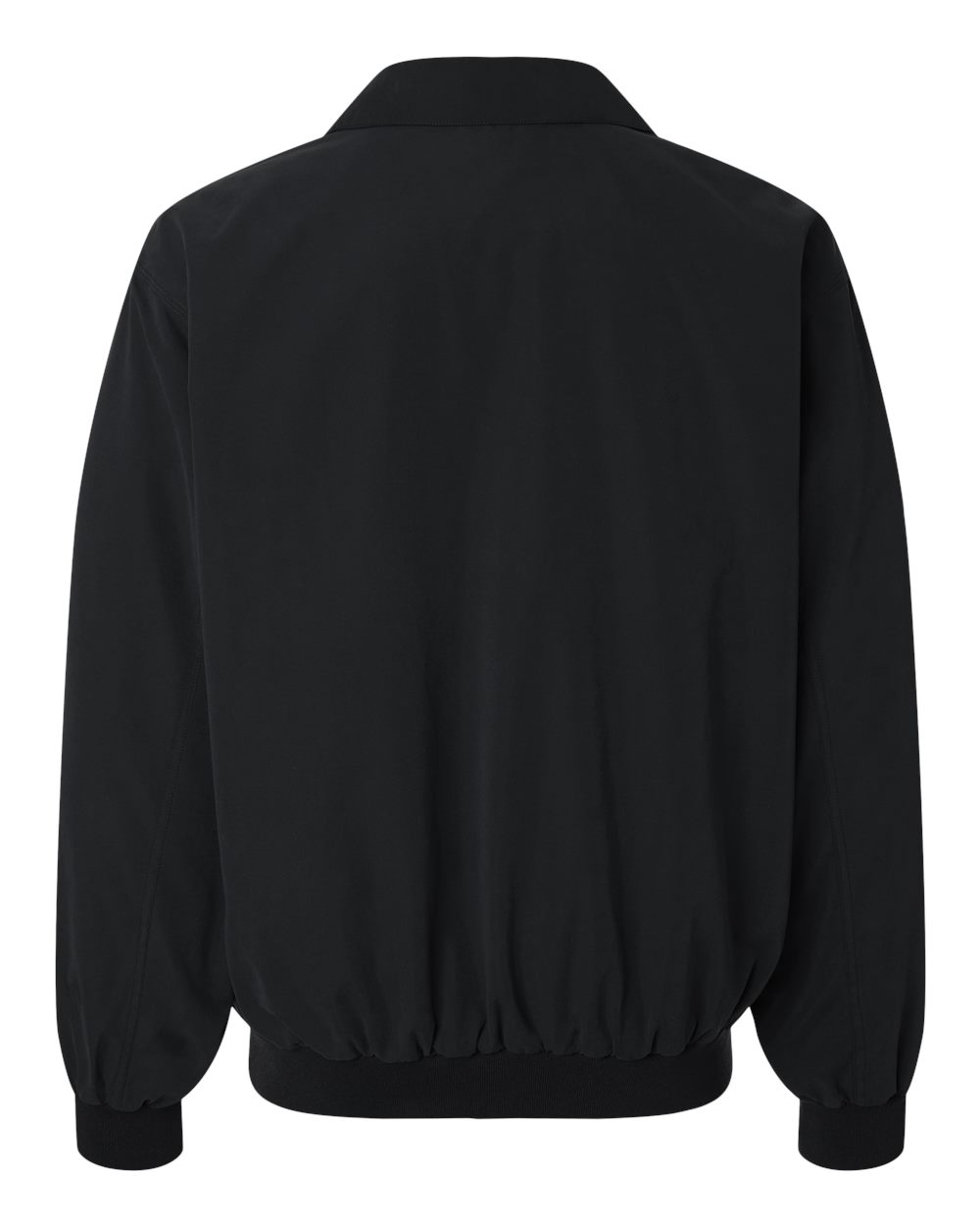 Rear View of Black Men's Microfiber Bomber Jacket - 1610MV