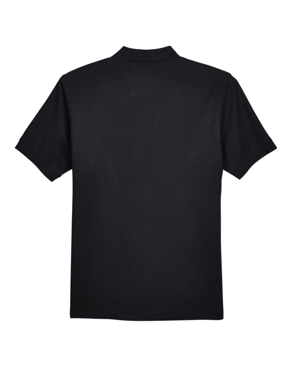Front View of Black Men's Pima Piqué Polo - D100