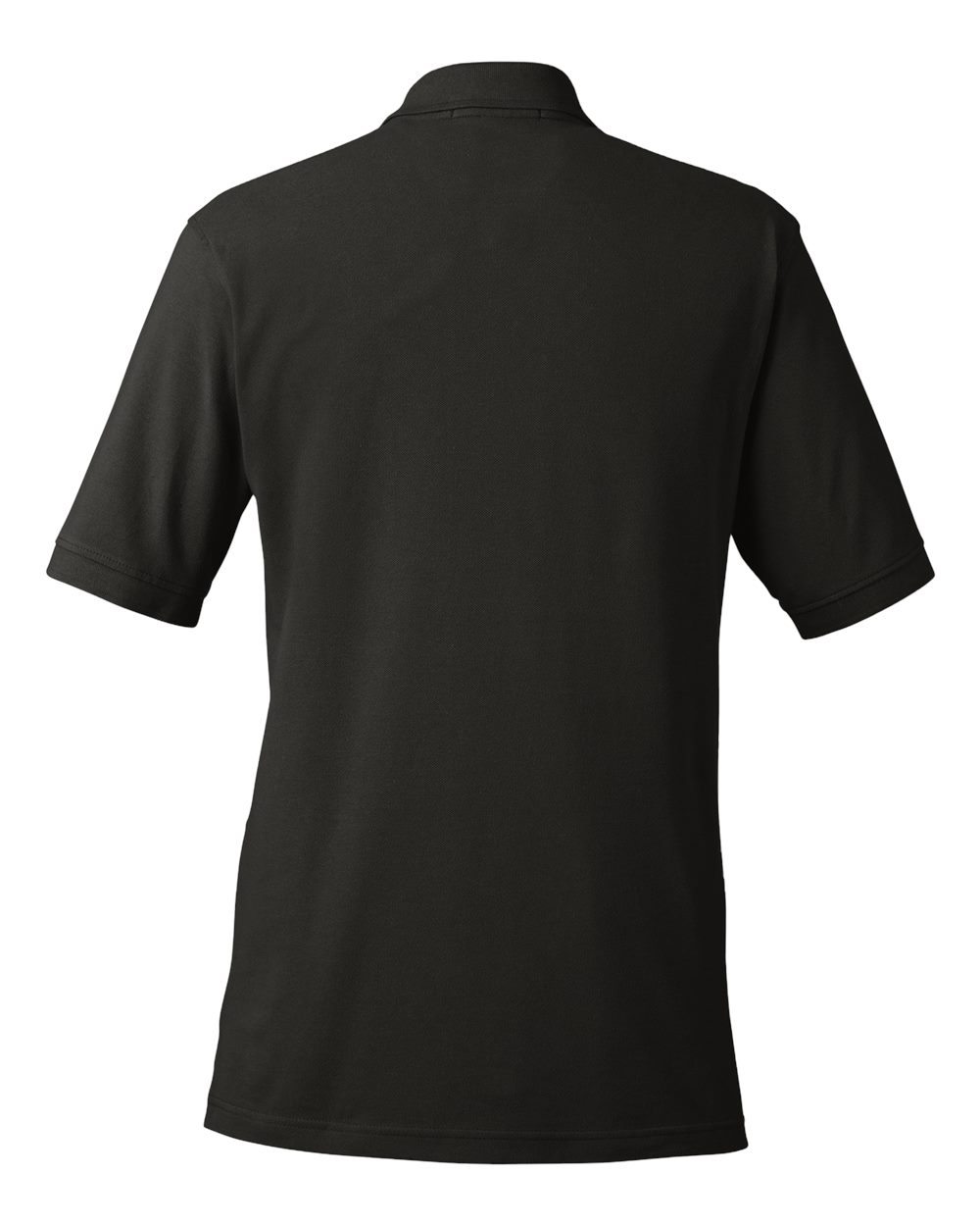 Front View of Black Men's Pique Polo - M200