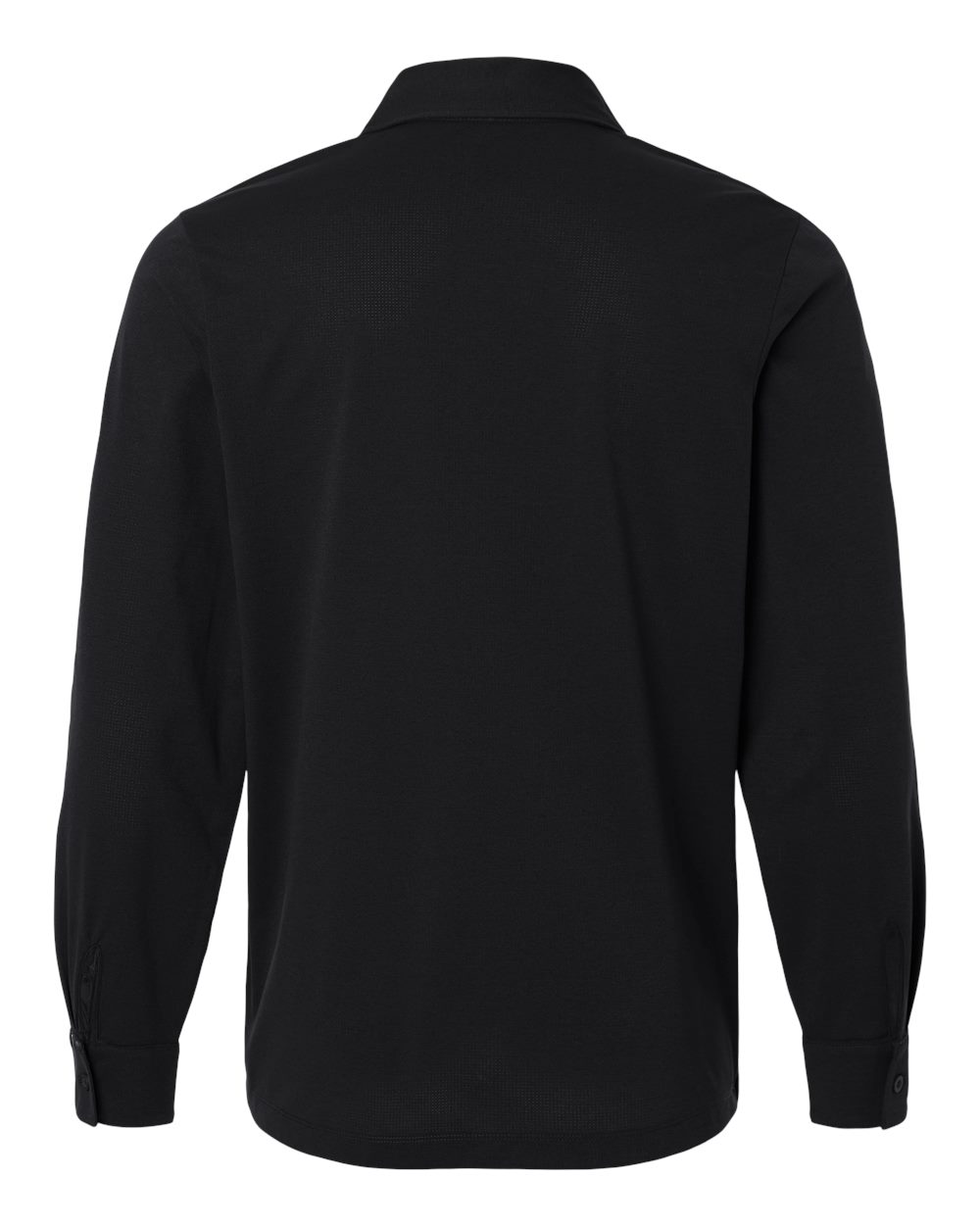 Rear View of Black Men's Pro-Flex Sorona® Button Down Shirt - 41SPLS plain