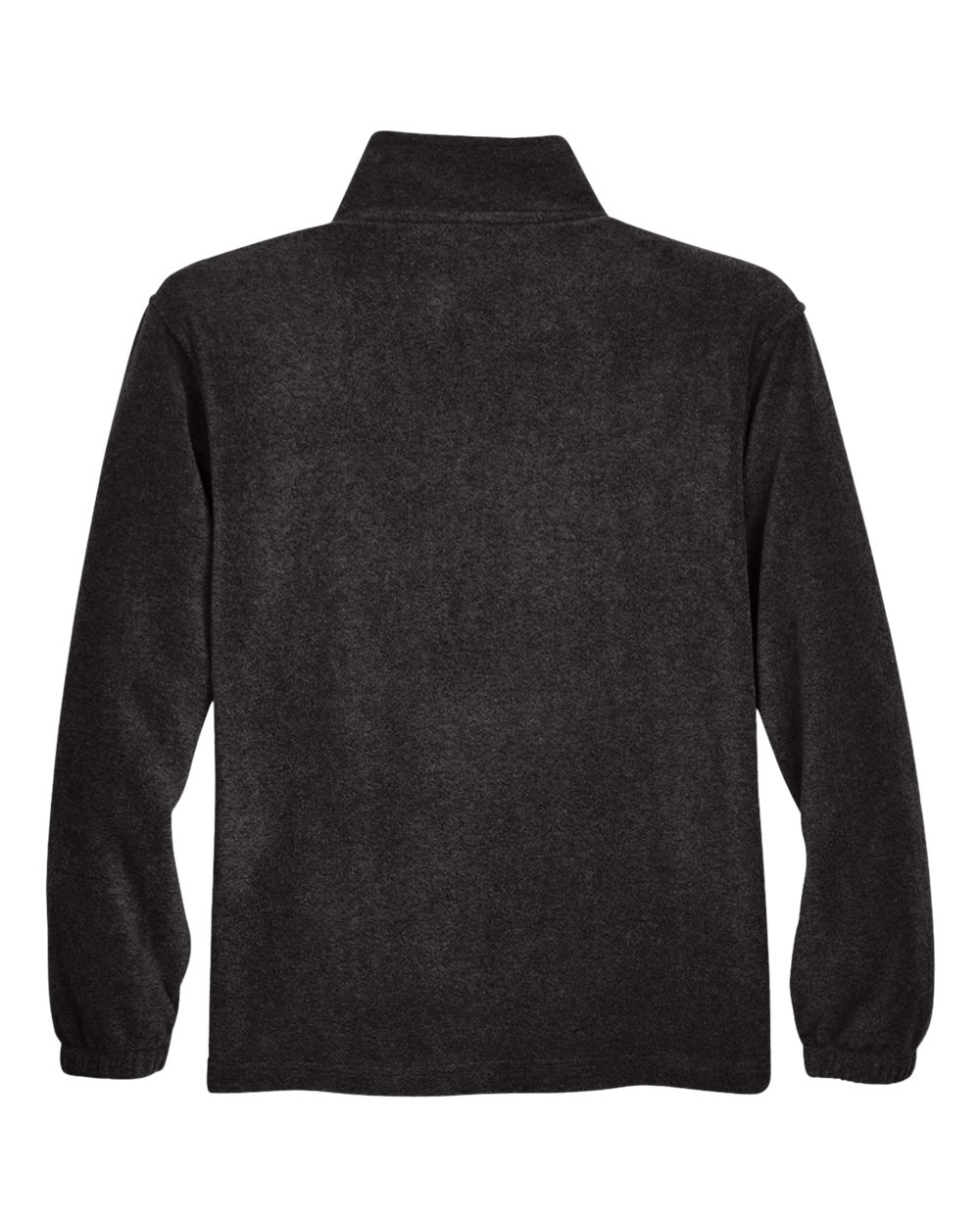 Front View of Black Men's Quarter-Zip Fleece Pullover - M980