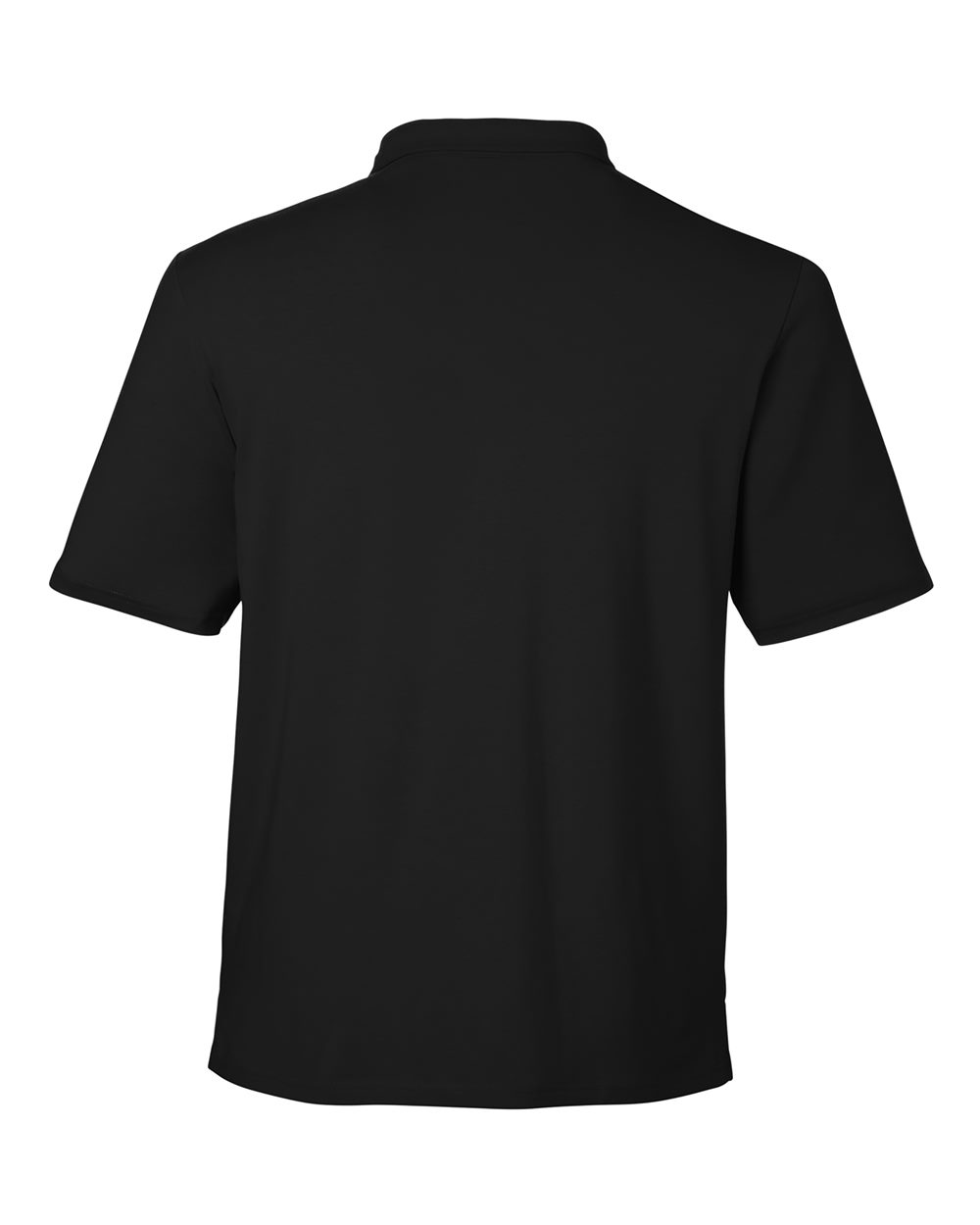 Rear View of Black Men's Raleigh Stretch Polo - DG120