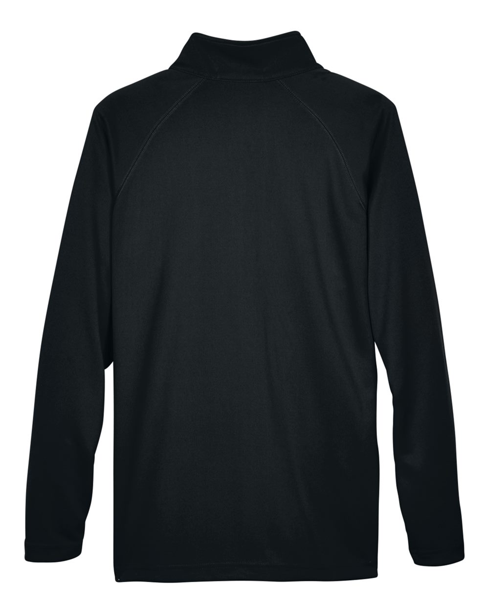 Front View of Black Men's Stretch Tech-Shell® Compass Quarter-Zip Pullover - DG440