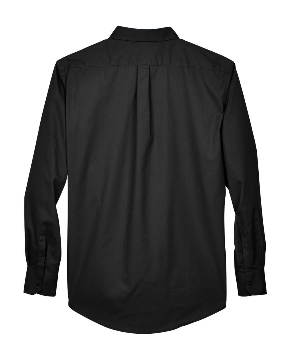 Front View of Black Men's Tall Operate Long Sleeve Twill Dress Shirt - 88193T