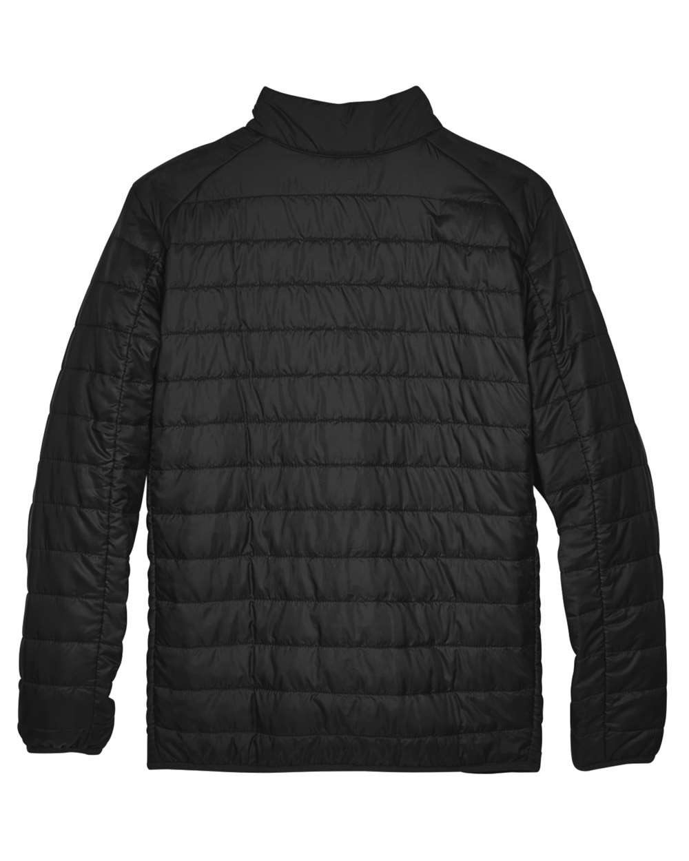 Front View of Black Men's Tall Prevail Packable Puffer - CE700T