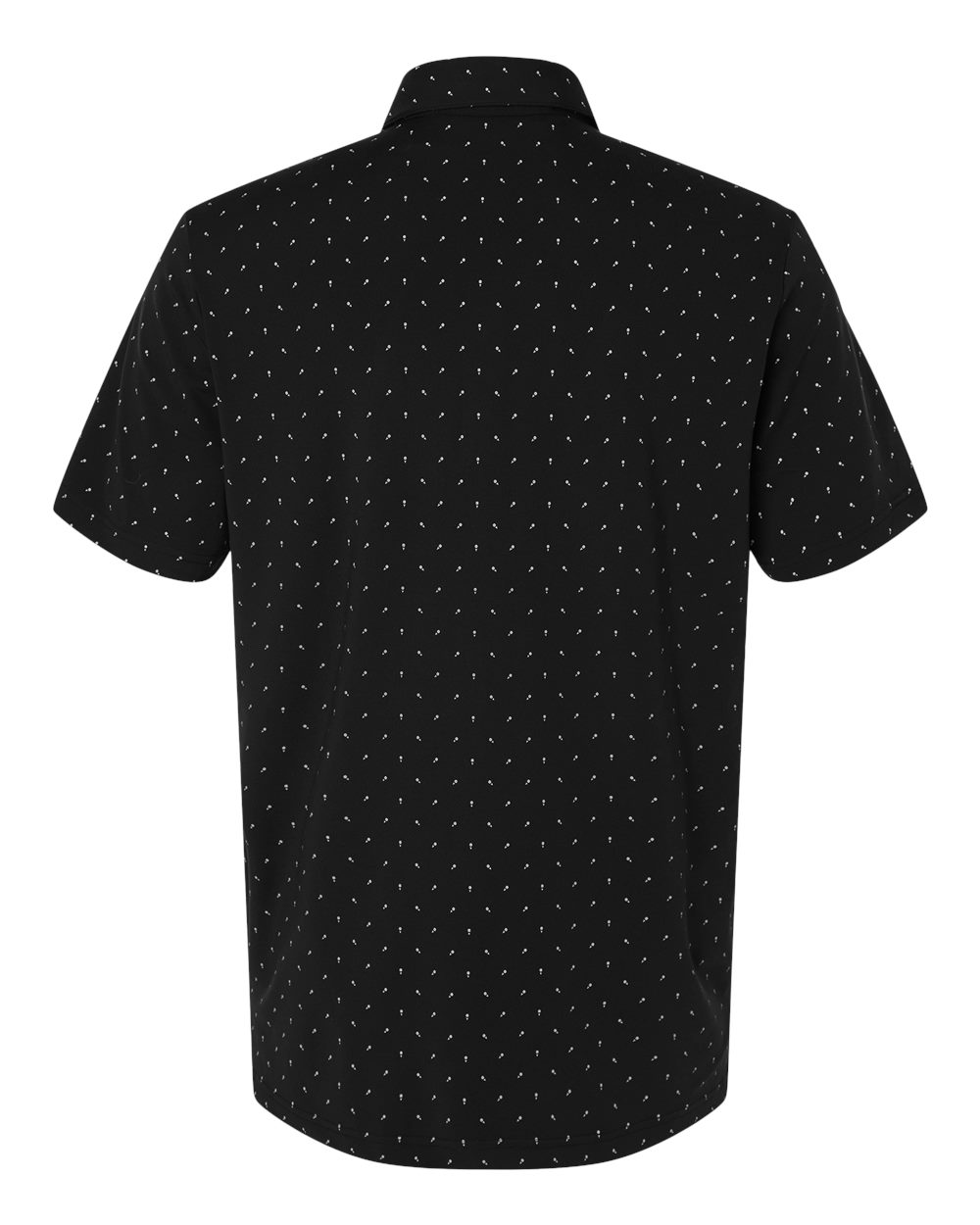 Rear View of Black Men's Ultimate365 Micro Print Polo - A2028 plain