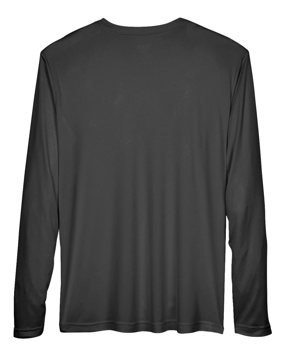 Front View of Black Men's Zone Performance Long Sleeve T-Shirt - TT11L