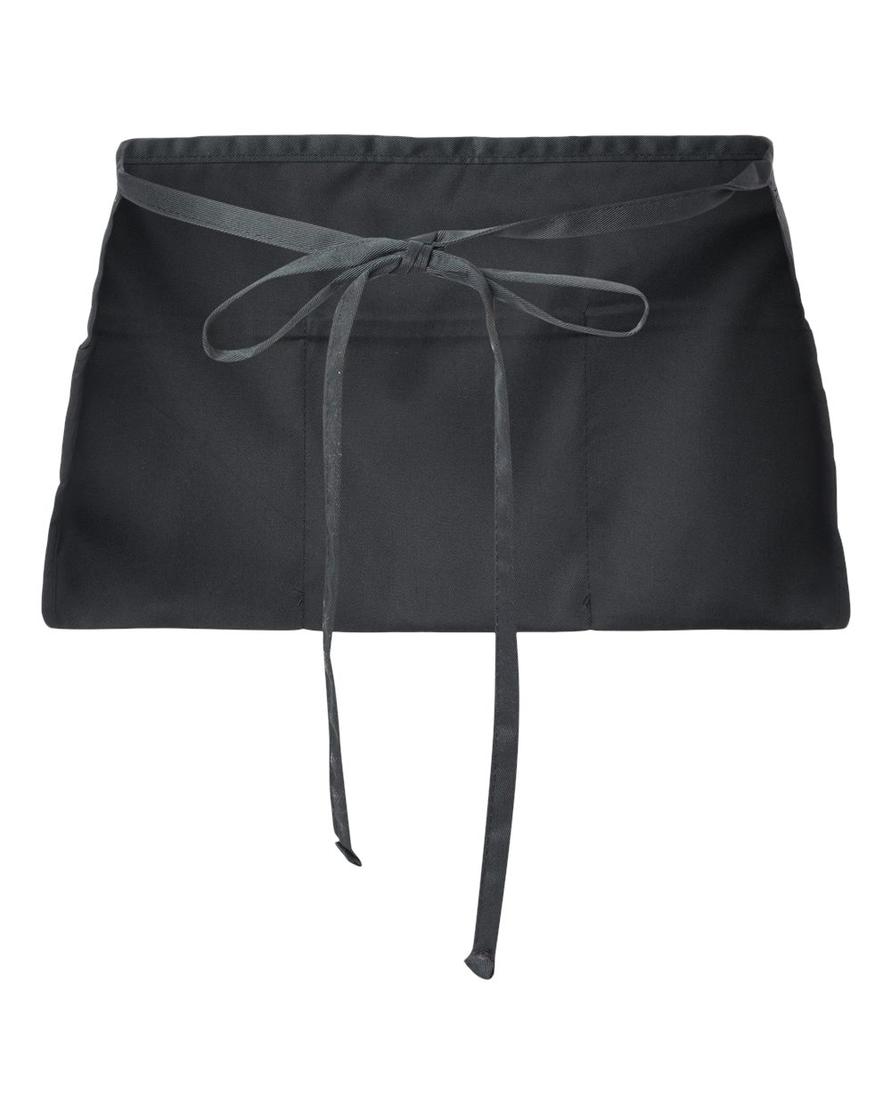 Front View of Black Midweight Cotton Twill Waist Apron - 5500