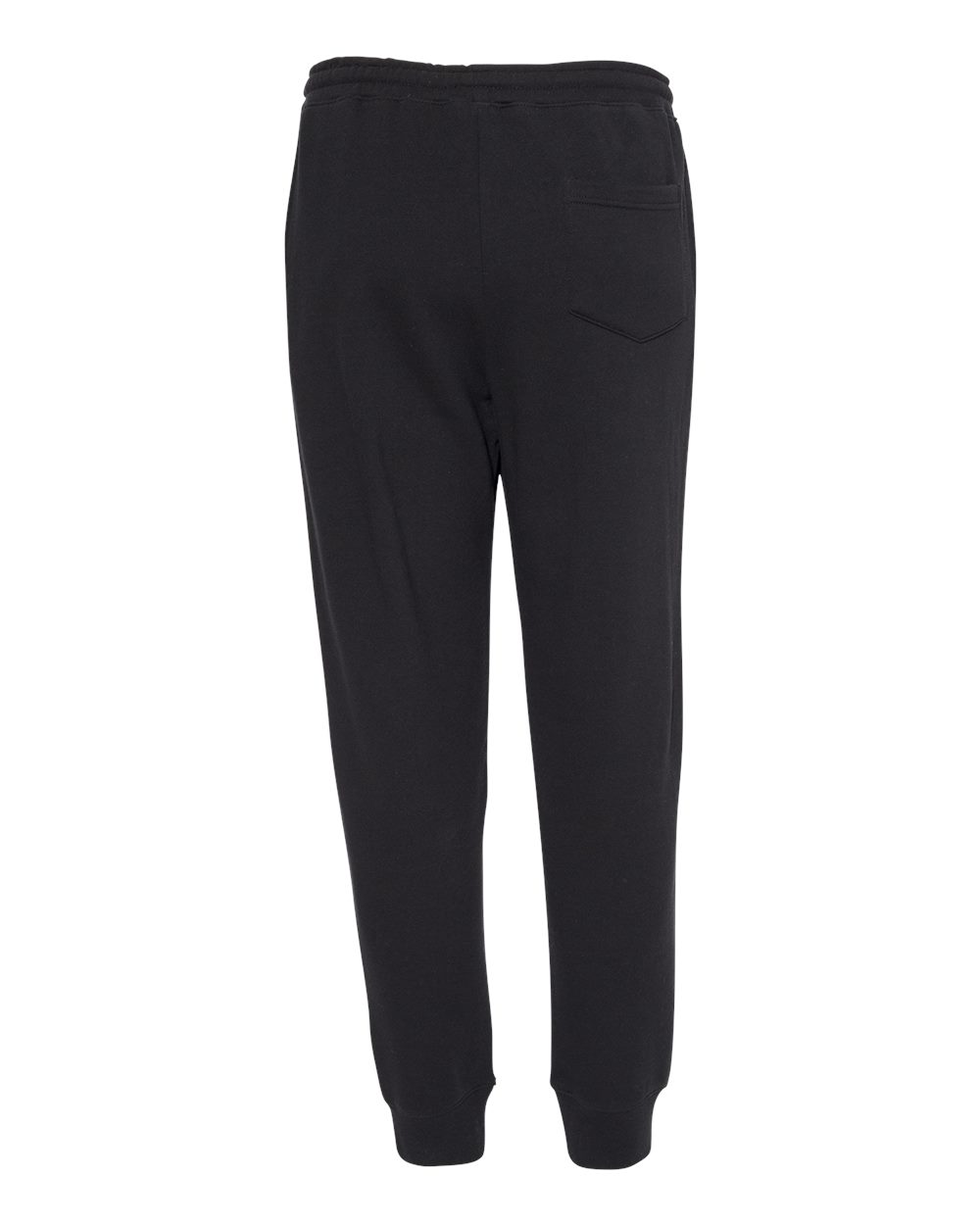 Front View of Black Midweight Fleece Pants - IND20PNT