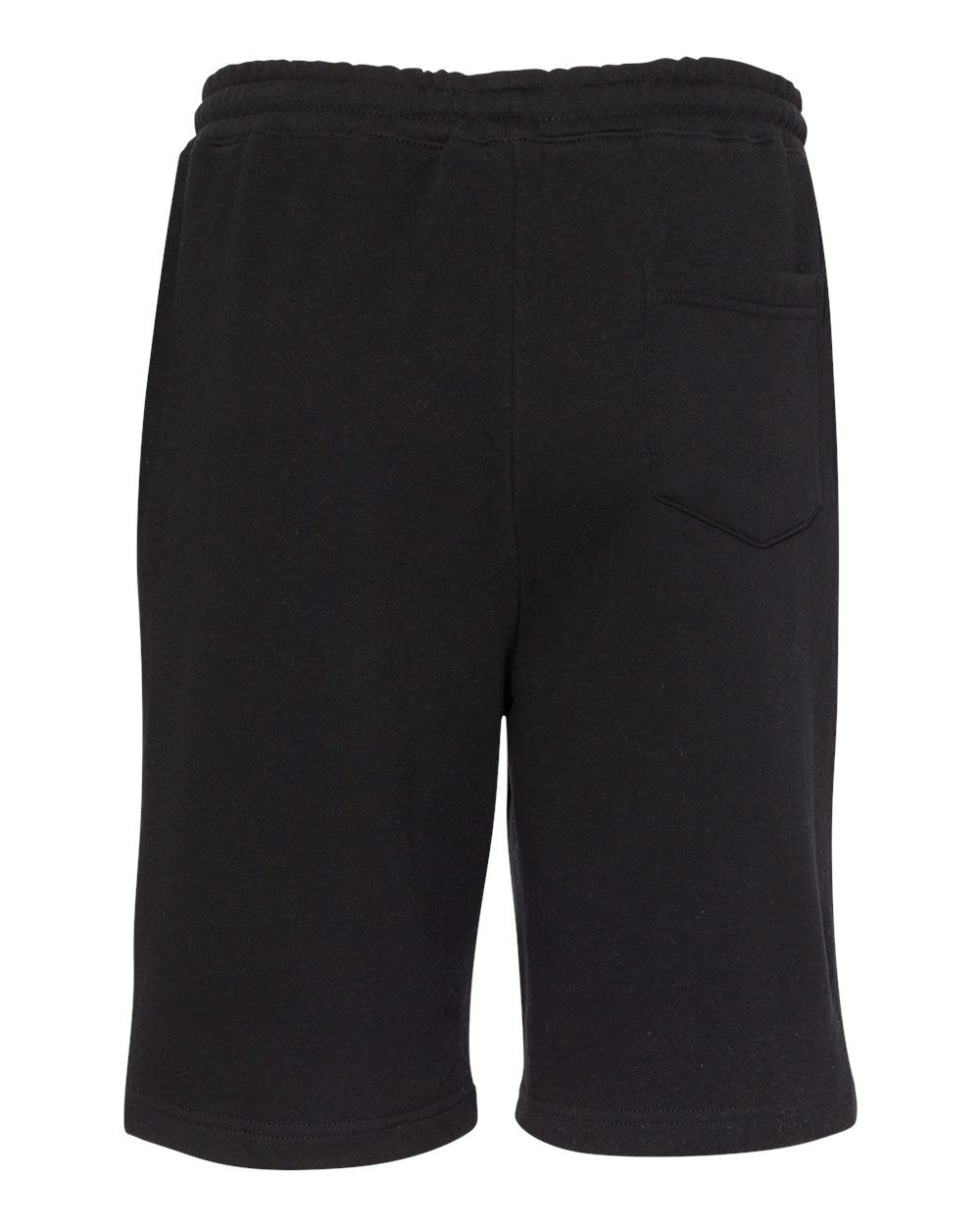 Front View of Black Midweight Fleece Shorts - IND20SRT