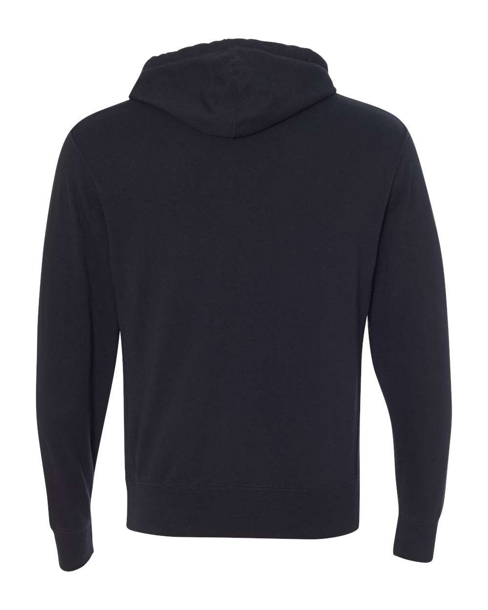 Front View of Black Midweight French Terry Hooded Sweatshirt - PRM90HT