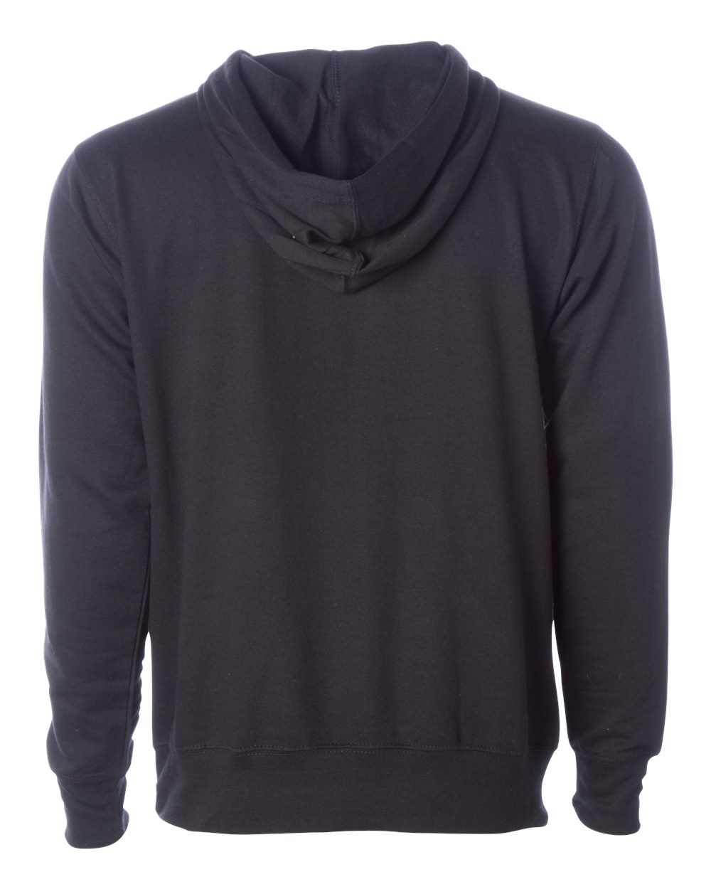 Front View of Black Midweight Hooded Sweatshirt - SS4500