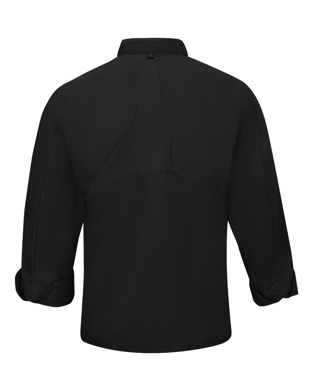 Front View of Black Mimix™ Chef Coat with OilBlok - 042X