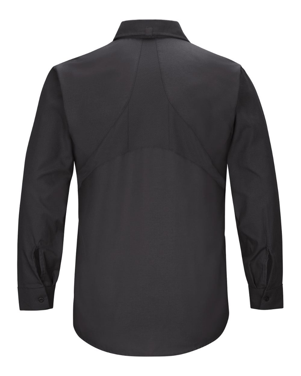 Front View of Black Mimix™ Long Sleeve Work Shirt - SX10