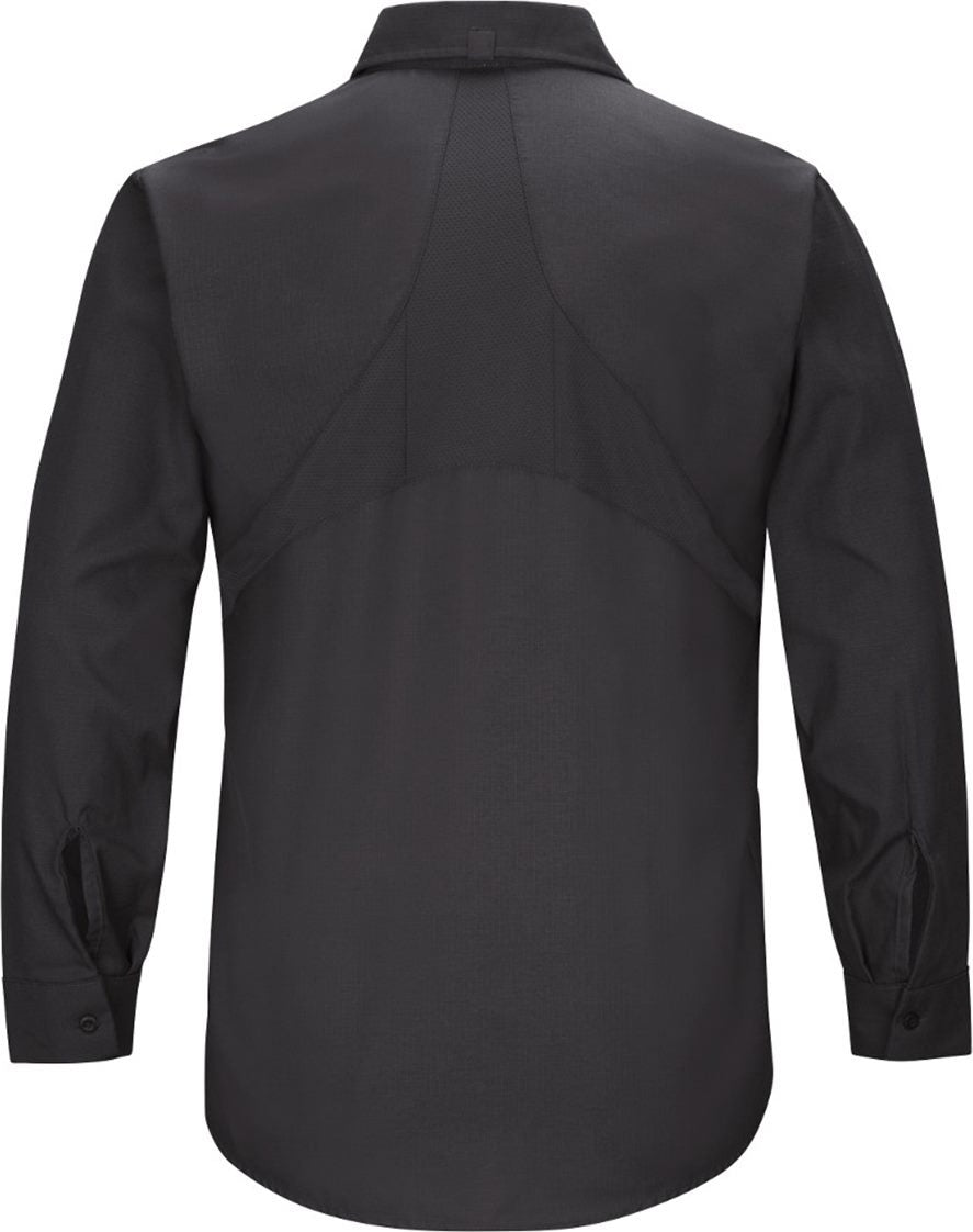 Front View of Black Mimix™ Long Sleeve Work Shirt - Tall Sizes - SX10T